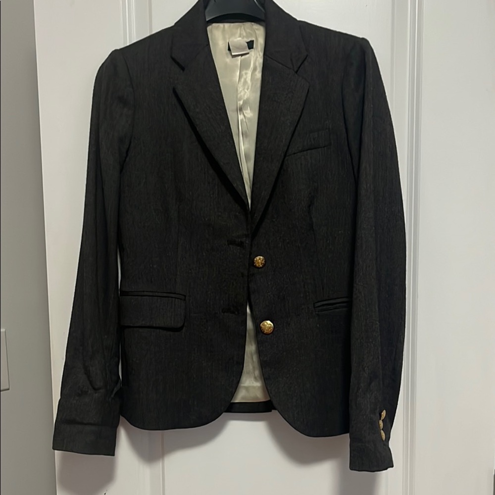 J. Crew Dark Brown Blazer with Gold Buttons